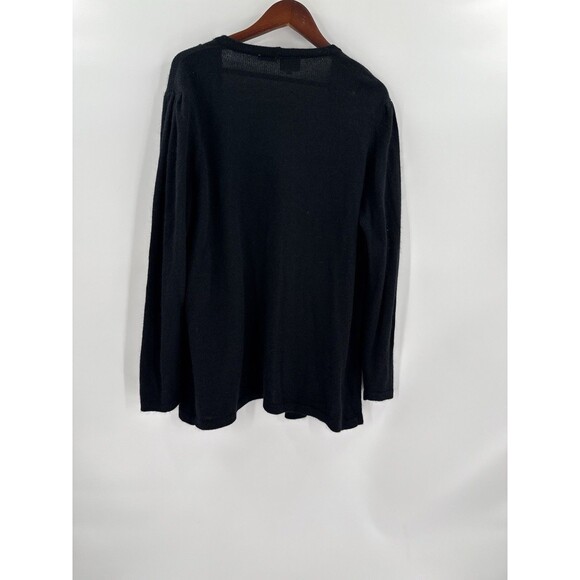 VINTAGE MADELEINE Black Angora Blend Cardigan Sweater Gold Sequins Womens MEDIUM - Picture 2 of 11